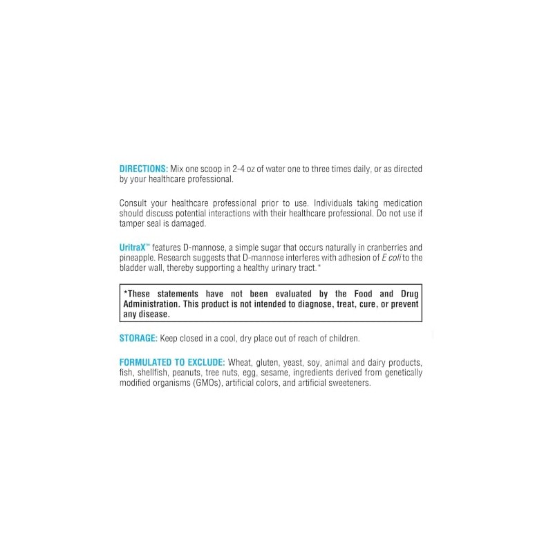 Xymogen Uritrax Suplemento Manosa Salud Vías Urinarias Vejiga Polvo Suplementos