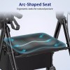 Vocic Walkers for Seniors Foldable Walker with Seat Rollator Walker