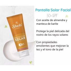 Sheló Nabel Protector Solar Facial 50+fps Aceite De Almendras Y Karite