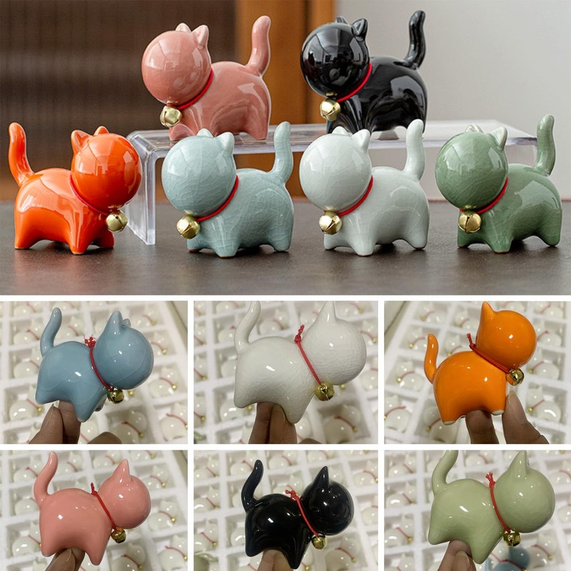 2 Pcs Cat Ceramic Covers, Cute Animal Ceramic Toilet Bolt