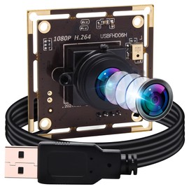 ELP 2MP USB Camera Module for Video Conferencing 1080P USB Camera Board with 180 Degree Fisheye Lens,H.264 Format and 0.01Lux Low Light USB Webcam for Computer,Linux,Android,Jetson Nano