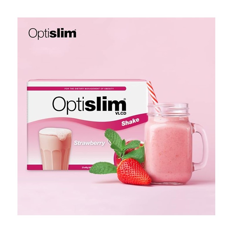 Optislim VLCD Meal Replacement Shake Strawberry 21x43g Sachets