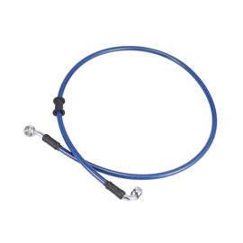 TUCKBOLD Universal 90cm 35.43" Motorcycle Brake Clutch Oil Hose Line Pipe Hydraulic Reinforced Stainless Steel Braided Blue Automotive Parts