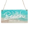 Second Ave To The Beach Wooden Hanging Rectangle Home Shed