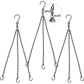 Swivel Hanging Basket Chains 23 Inches 3 Leads Hanging Chains Flower Pot Hanger Replacement Plant Hangers for Planters and Lanterns, Pack of 3 (3 Legs-Swivel)