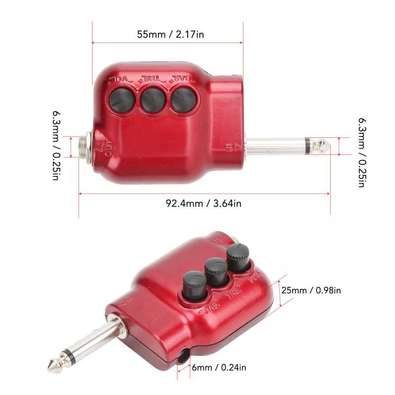 Guitar Pre Amplifier Mini Preamp 6.35mm Plug for Acoustic Guitars