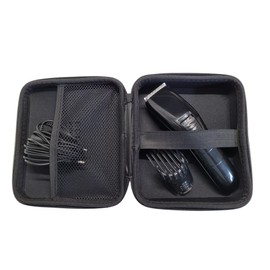Protective case, hard case for hair clippers, hairdressing supplies, external dimensions: 180 x 150 x 60 mm, inner dimensions: 175 x 145 x 58 mm, shock protection, black (XL)