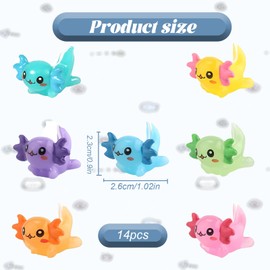 14 Pcs Mini Resin Animals, Axolotl gifts for DIY fairy tale garden crafts and small animal statue decorations for Christmas and birthday parties, plant decorations