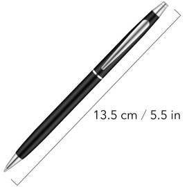 Unibene Slim Metallic Retractable Ballpoint Pens - Matte Black & Silver, Nice Gift for Business Office Students Teachers Wedding Christmas, Medium Point(1 mm) 6 Pack-Black ink