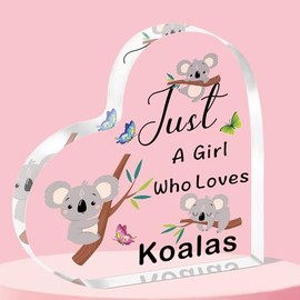 QMVMV Funny Koala Acrylic Plaque Gifts Animal Lover Gift Just A Girl Who Loves Koalas Koala Lover Gift For Women Girls, Who Loves Koalas Acrylic Plaque