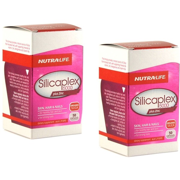 2 x 50 caps NUTRALIFE SILICA Nutra Life Silicaplex 5000 Plus Zinc 100 capsules