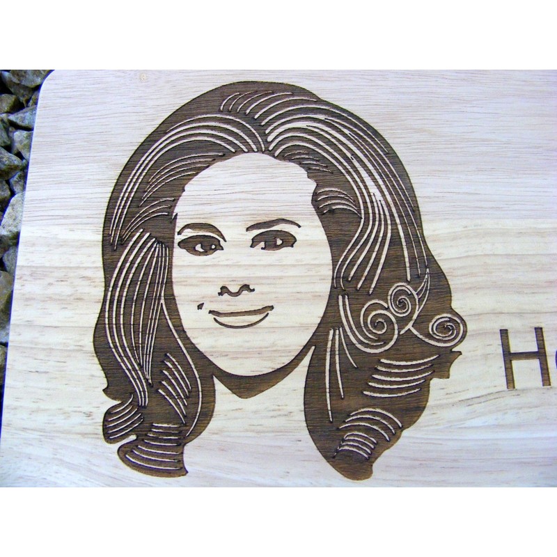 ADELE HELLO CHOPPING CUTTING CHEESE BOARD PLACE MAT ENGRAVED WOODEN