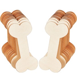40 Pieces 4.3 x 2.2 Inches Wood Dog Bone Cutouts Unfinished Wood Dog Bone Plain Bone Shaped Wood for Crafts Wooden DIY Projects Home Decoration