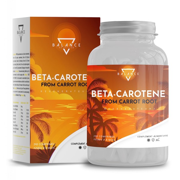 BETA CAROTENE – 240 Tablets (8 Months) | Self-Tanning Gelule | Bettacarotene for Strong Bronzing, from Carrot Extract | Sunless Self-Tanning Capsules | 100% Natural