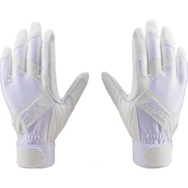 ZETT BG16511HS Baseball Batting Gloves, For High School Students, Ambidextrous, White (1100), L