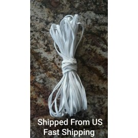 Unbranded 10 Yards 5mm (1/4")  White Flat Sawing Crafts Soft Elastic Band Cord.