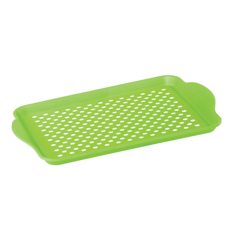 Oggi Rectangle Non Skid Rubber Grip Serving Tray, Green