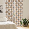 Ambesonne Fall Curtains, Bitonal Plaided Background with Pinecones and Maple