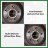 Motoforti 4pcs 72.6 to 66.6 mm Aluminium Alloy Car Hub