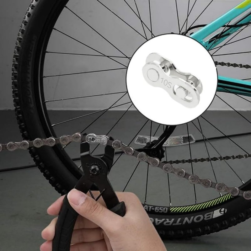 Bicycle Chain Quick Link Connector Set, 5 Pairs, Compatible with
