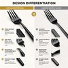 Culterman Modern Black silverware Set,Premium 18/10 Stainless Steel,Heavy duty,Sturdy,Sharp Practical
