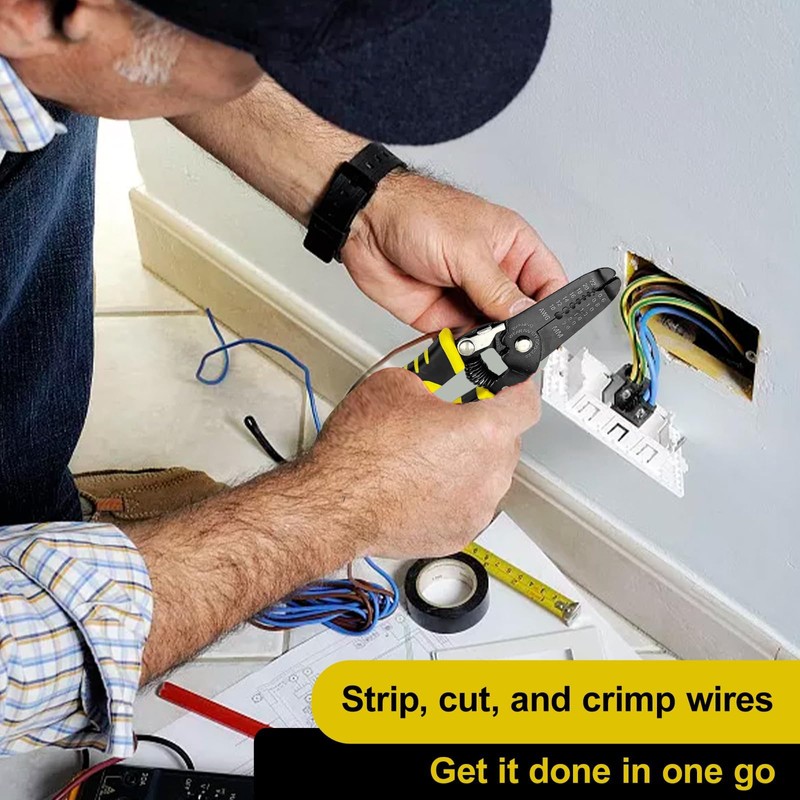 ASIRYVA 10-22 AWG Multi Gauge 7" Precise Wire Strippers, Cable