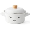 Fuji Horo Miffy Face IH Compatible Casserole Two-Handle Pot, White,