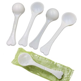 10 Pieces Long Handle 3g Plastic Measuring Spoons Mini Scoops Mini Measuring Scoops Micro Scoops Small Lab Measuring Spoon for Cosmetics Powders Seasoning Kitchen, Individual Packing, White