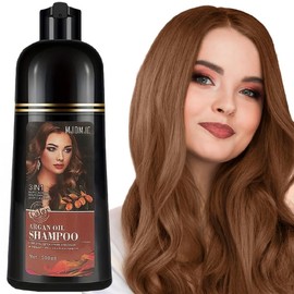 Black Hair Dye Shampoo For Gray Hair, 3 In 1 Argan Oil Hair Color Shampoo For Women Men, Long-Lasting & Natural-Looking Vibrant Color, Easy To Use, Champu Para Canas, Para El Cabello, 500 ML Haircare:_Light Brown 