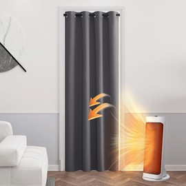 PONY DANCE Blackout Curtain with Eyelets, 1 Piece, H 240 x W 140 cm, Thermal Curtain, Against Cold, Curtain, Opaque Grey Curtains, Living Room, Thermal Curtain, Cold Protection, Front Door