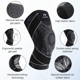 Shyllin Kniebandage Männer Damen, Kniestütze, Komprimierte Kniebandage mit Patella Gel Pads & Feder, Bandage Knie, Knee Support, Lniebandagen Für Laufen,Sport,Basketball,Meniskusriss, Arthritis