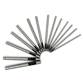 Zthluyc Leather Punch, Leather Hole Punch, Round Shape, 0.02 - 0.3 inches (0.5 - 7 mm), DIY Hole Punch, Set of 14, Silver