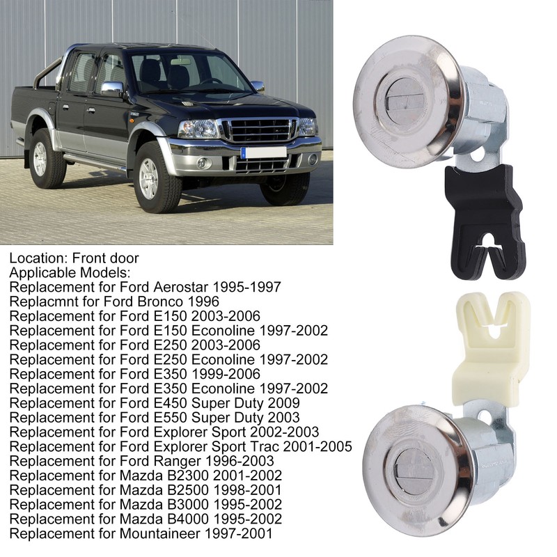 Car Front Door Lock Cylinder Set XL2Z7821990AC Replacement For Ford