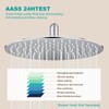 AULEEND 12 Inch Round Rain Shower head, High Flow Stainless