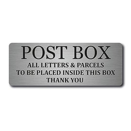 Post Box Sign 20cmx 7.5cm (Brushed Silver)