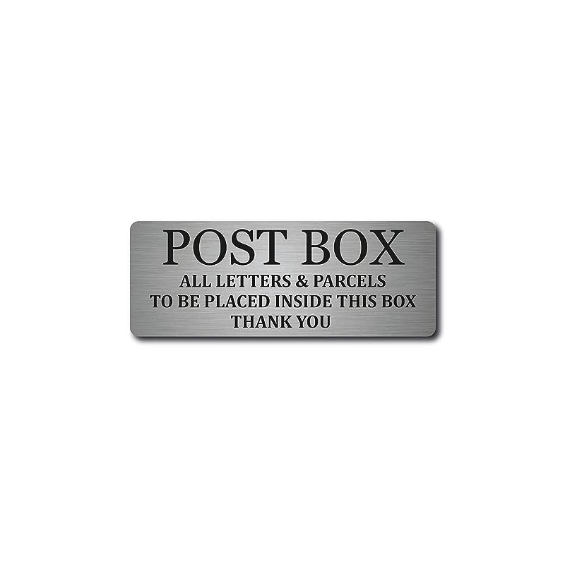 Post Box Sign 20cmx 7.5cm (Brushed Silver)