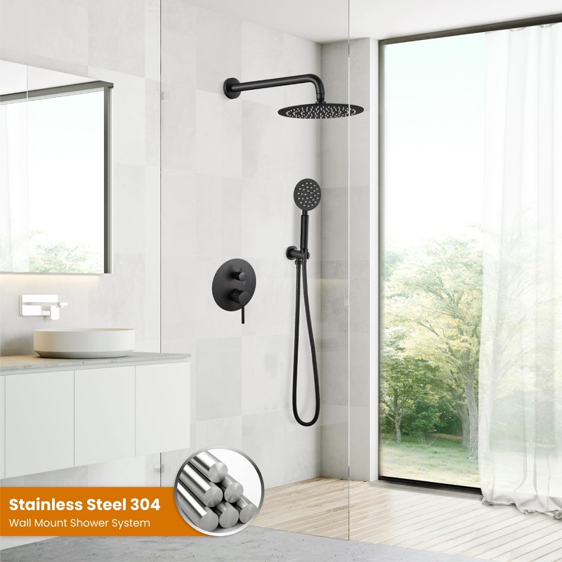 gotonovo Rain Shower System with 10 Inch Round Showerhead and