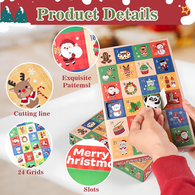 5Pcs DIY Christmas Advent Calendar, 24 Days to Fill Fun