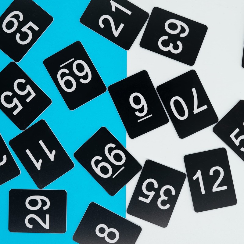 Black Plastic Rectangular Number Plates 0-100