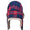 Winter Trapper Hat,Warm Faux Fur Aviator Hat(RedBlue,S/M)