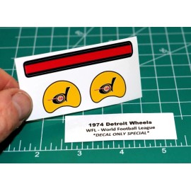 1974 WFL Detroit Wheels Football Gumball Helmets *DIECUT DECALS ONLY* WORLD OPI