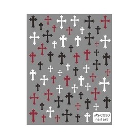 Generic Cross Nail Sticker Self Adhesive Nail Decals Msc030 Nail Wraps Stickers Manicure Supplies for Women Nails Full Long Lasting Easy Apply and Remove