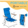Backpack Folding Beach Chair Adjustable Headrest Flexible Tilt Angle, Cup