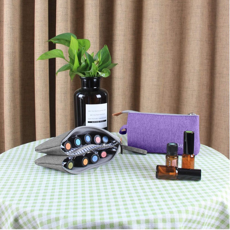 Luxja Essential Oil Storage Case, 9-Pack (5-15ml), Purple