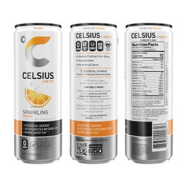 CELSIUS Sparkling Orange, Functional Essential Energy Drink 12 Fl Oz (Pack of 12)
