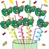 6 7 Meme Gen Crazy Straws for Kids Ninja Green