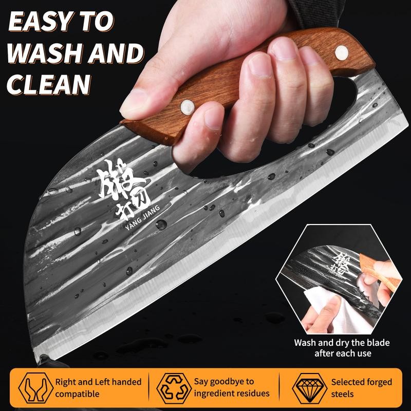 Rusted, Labour-Saving Full-Bladed Chopper Knife - Ergonomic Design for Cooking