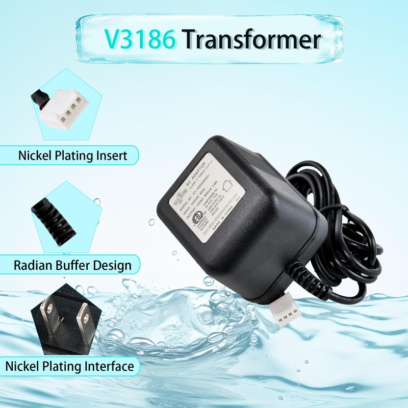 V3186-06 12VAC Water Softener Power Supply AC Transformer Replacement for