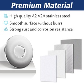 Leryati Pack of 100 Large Flat Washers, DIN 9021, M6, V2A V2A Stainless Steel, Body Washers, Rustproof, for Screws, Nuts and Threaded Rods