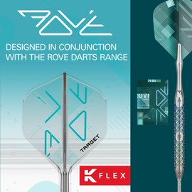 Target Darts K-Flex Rove Dart Flights & Shafts, No.2 (Short, 19mm) | Pack of 3 Kflex Integrated Flight & Shaft System, All In One Moulded Stem | Professional Dart Accessories